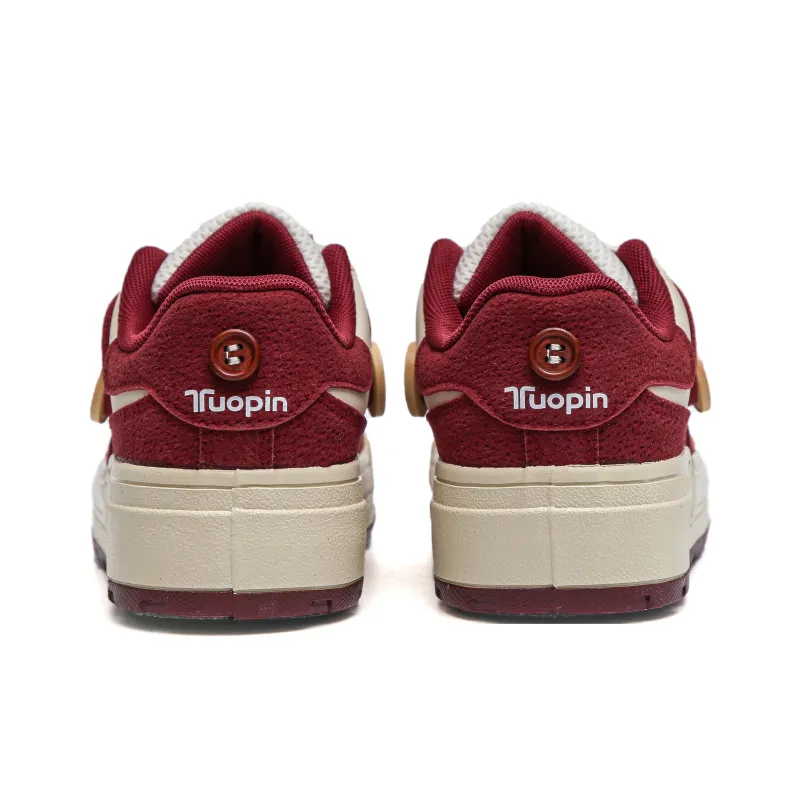 TUOPIN Anti Slip Wear Resistant Low Top Skateboard Shoes Women's White Blue-6