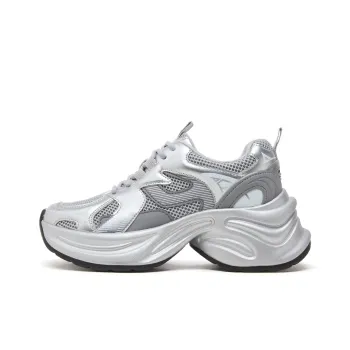 YEARCON Wear Resistant Low Top Chunky Sneakers Women's Silver