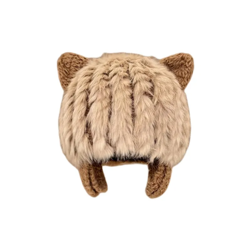 JEANSWEST Rabbit Fur Blend Beanies Unisex-1