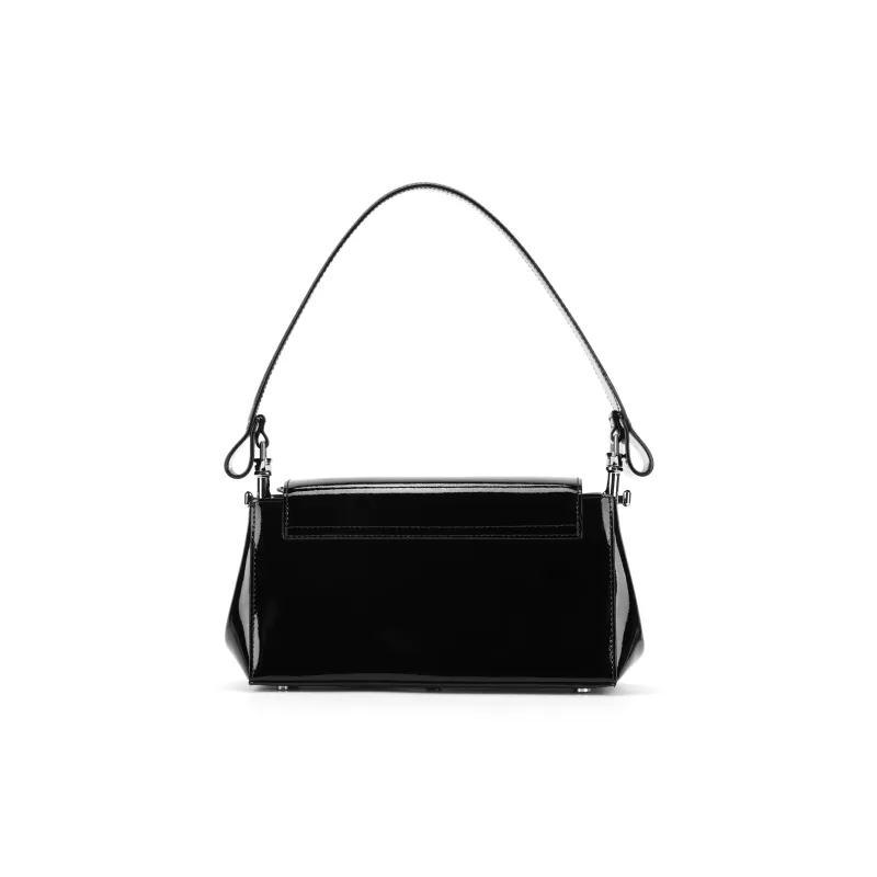Vivienne Westwood HAZEL Cow Leather Shoulder Bag Baguette Bag One Shoulder Handbag Medium Size Women's Black-5