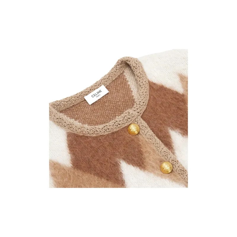 CELINE FW22 Cardigan Coats Women's Brown-4