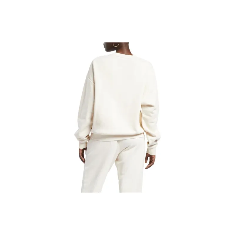 Reebok Solid Color Loose Fit Crew Neck Drop Shoulder Women's White-2