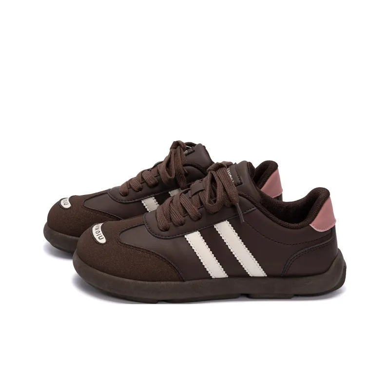 HUANQIU Height Increasing Wear Resistant Low Top Casual Shoes Women's Brown-1