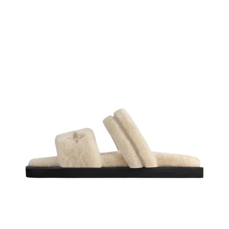 LOUIS VUITTON Sunset Slide Slippers Women's Beige-0