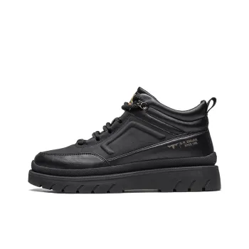 G.N.SHIJIA Men's Casual Shoes Men Mid Top Black/Brown
