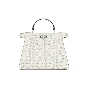 FENDI Peekaboo ISeeU Calfskin Shoulder Bag, Crossbody Bag, Handbag Trumpets Women's White