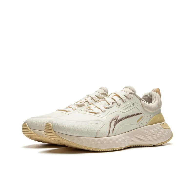 LiNing Cloud Shield Cushioned Slip Resistant Low Top Casual Running Shoes Women's Greige-2