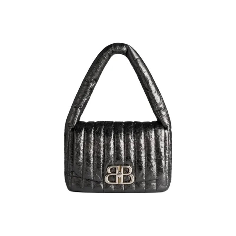 Balenciaga Cow Leather Shoulder Bag Small Size Women's Black-0