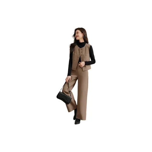 Mo Han Yi Mei Casual Suits Women's Light Coffee