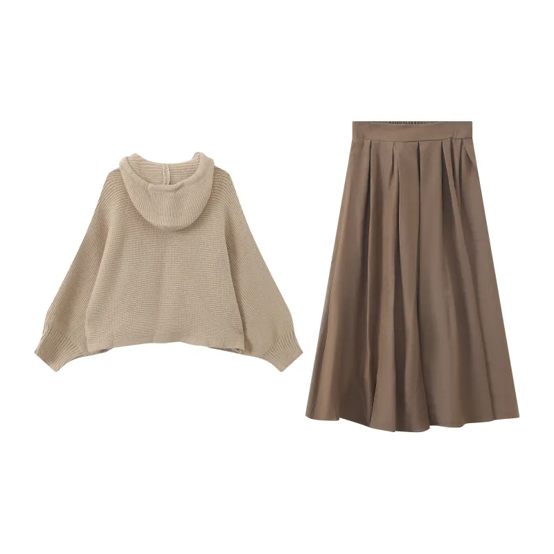 MRR&CO. Skirt Set Women's Coffee-1
