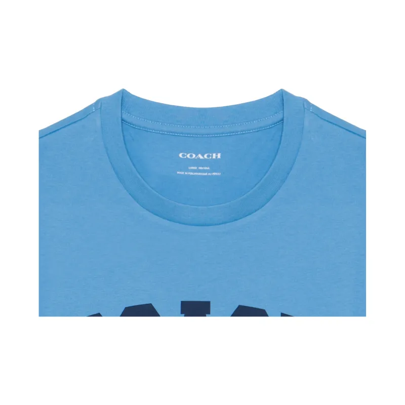 COACH Varsity T Shirt In Organic Cotton T Shirt Men's Blue-2