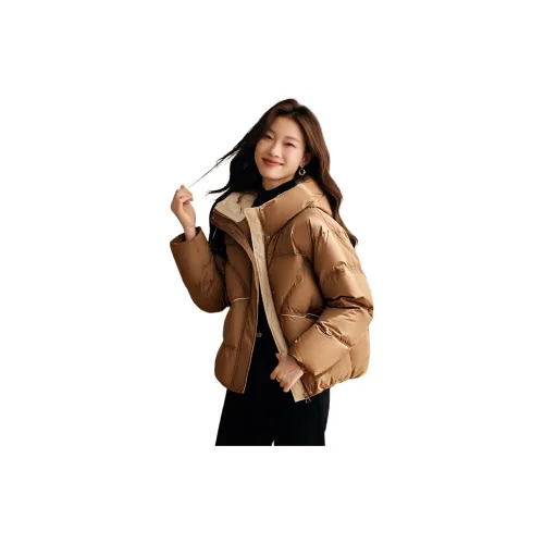 Mo Han Yi Mei Down Jackets Women's Coffee Off White