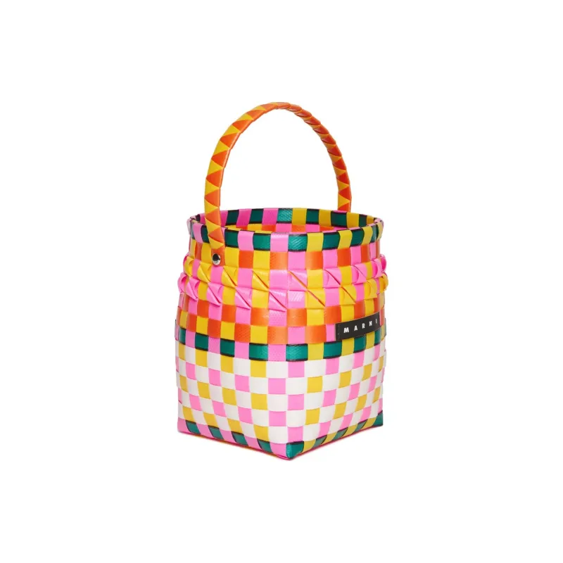 MARNI Logo Patch Checked Shoulder Bag-2