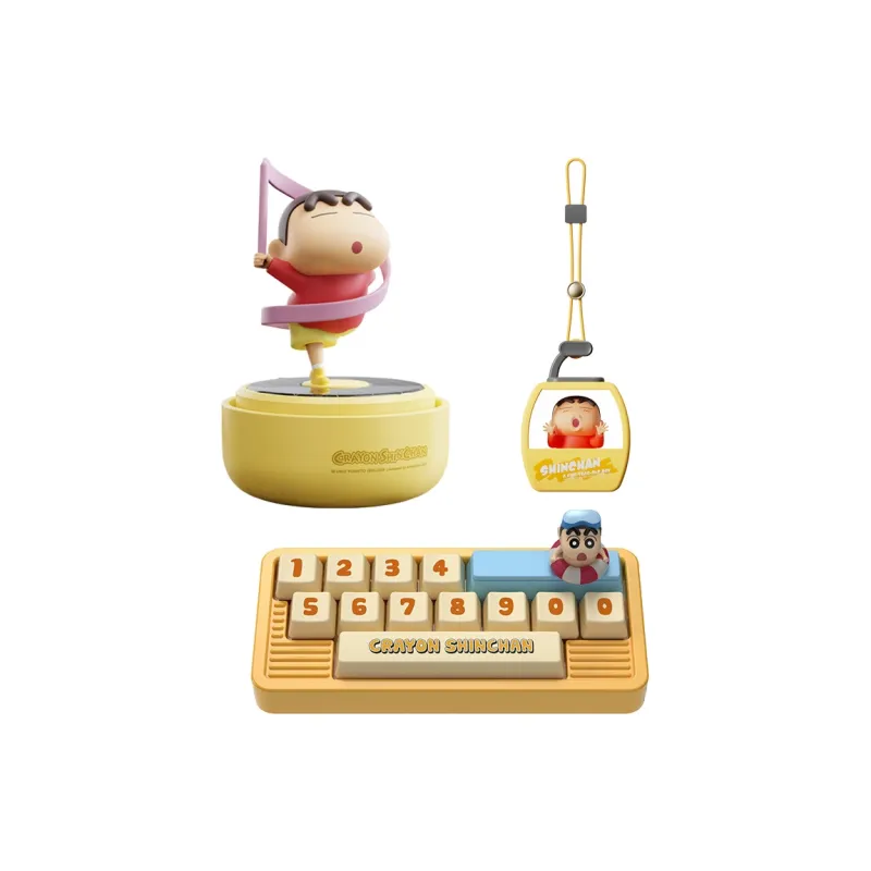 ROCK Crayon Shin Chan Solar Self Rotating Cute Plush Self Rotating Bedroom Desktop Chibi Figures-28