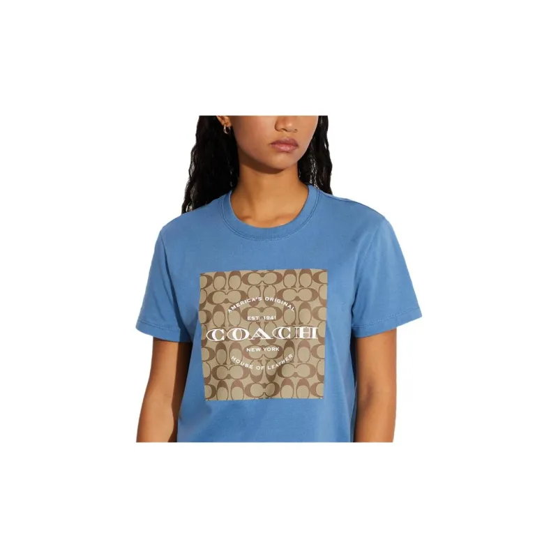 COACH SS23 Regular T Shirt Women's Blue-3