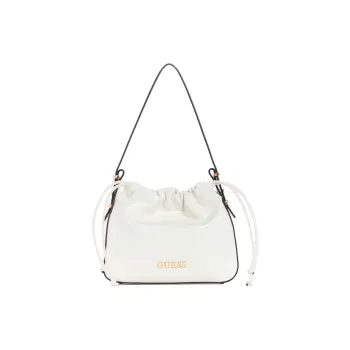 GUESS Artificial Leather Leather Vagabond Handbag Shoulder Bag Small Size Women's White