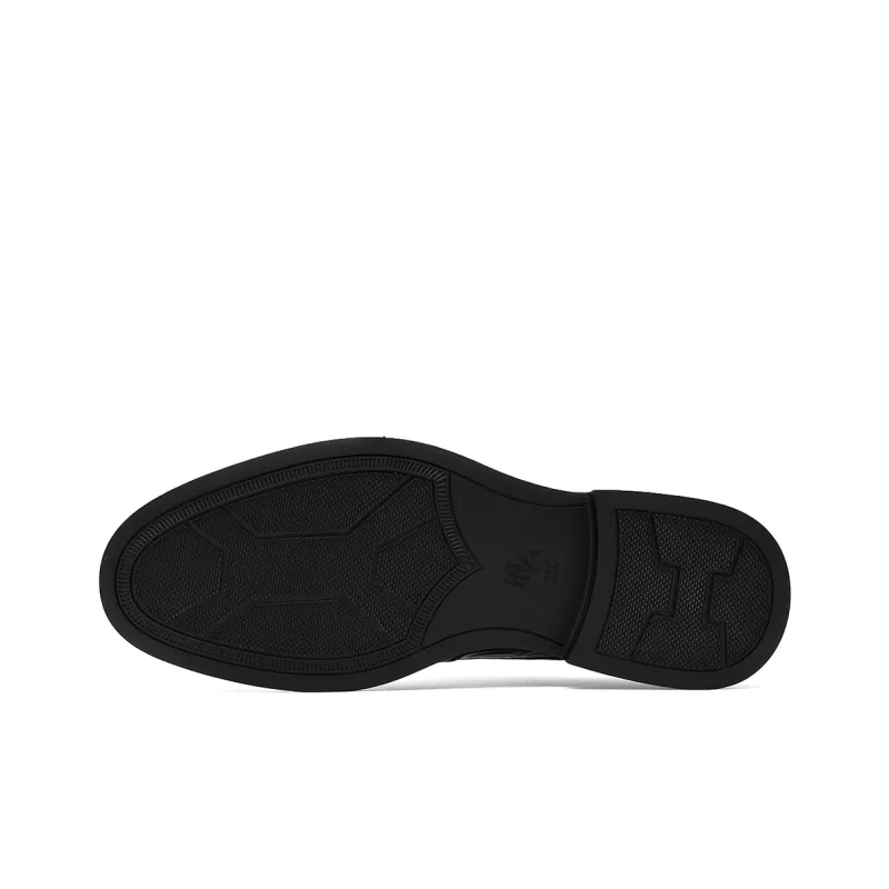 HLA Dress Shoes Men Low Top Black-14