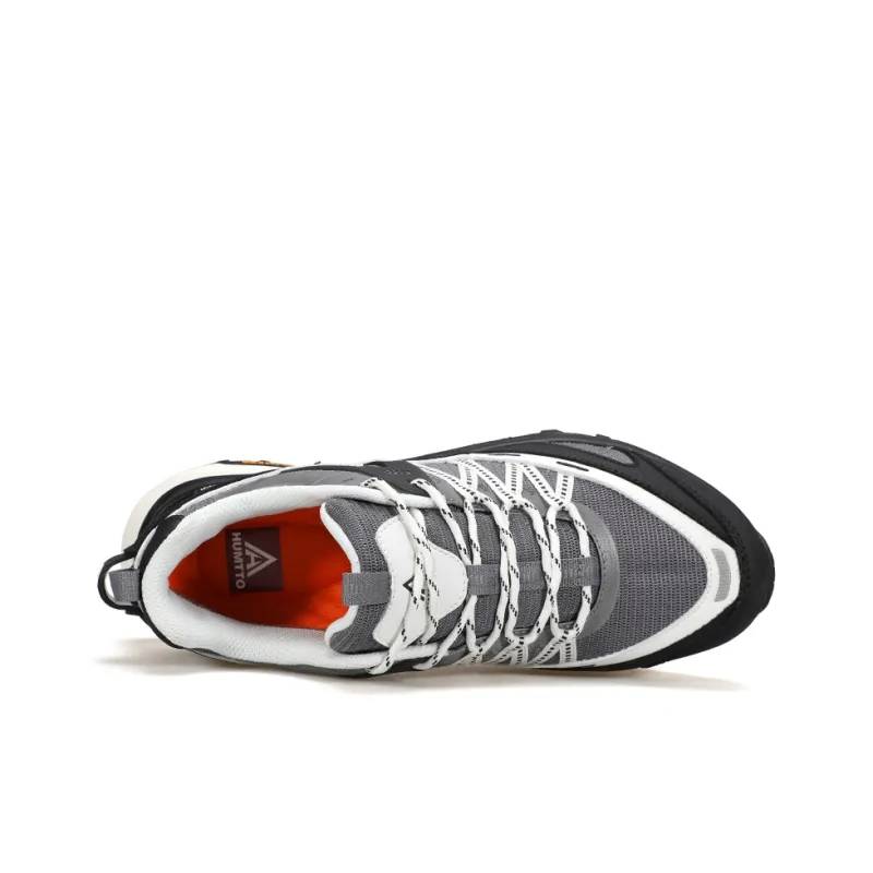HUMTTO Cushioning Support Low Top Trekking Shoes Men's White Gray Black-2