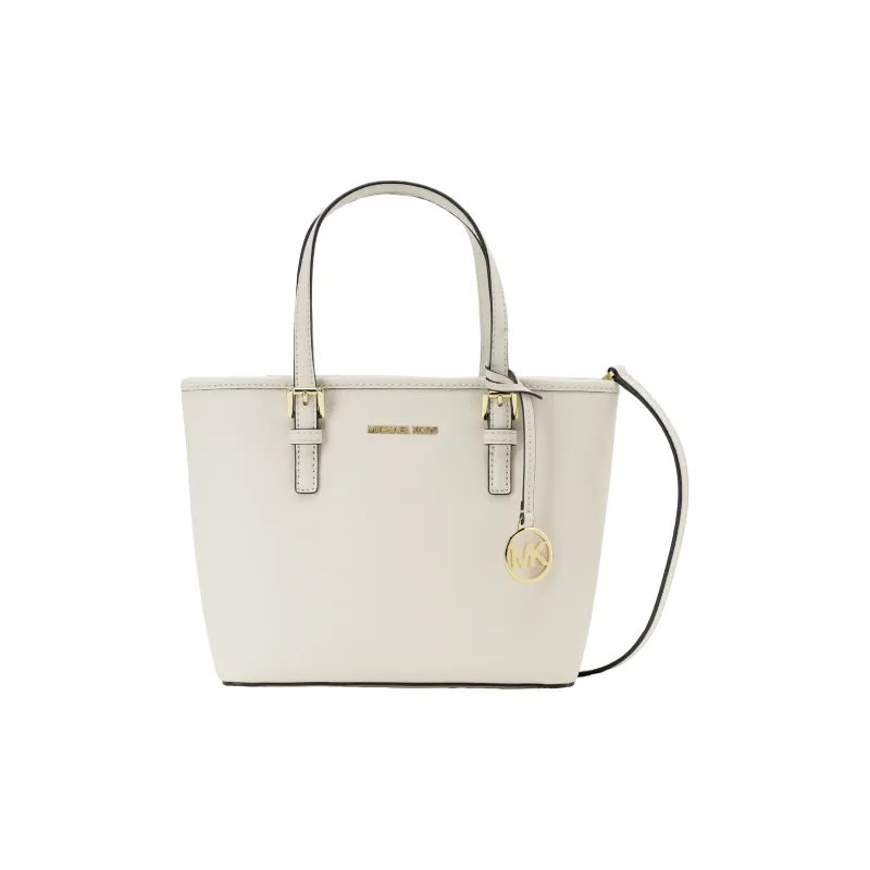 MICHAEL KORS Jet Set Leather Tote Bag Portable Crossbody Bag Shoulder Bag Women's Milk White-3