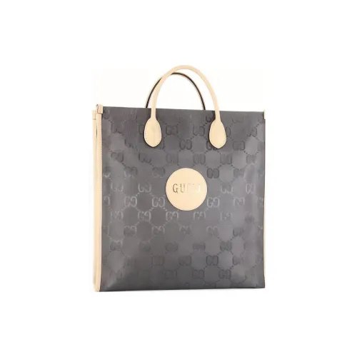 GUCCI Nylon With Leather Tote Bag Shopping Bag Shoulder Bag Crossbody Bag Handbag Unisex Gray