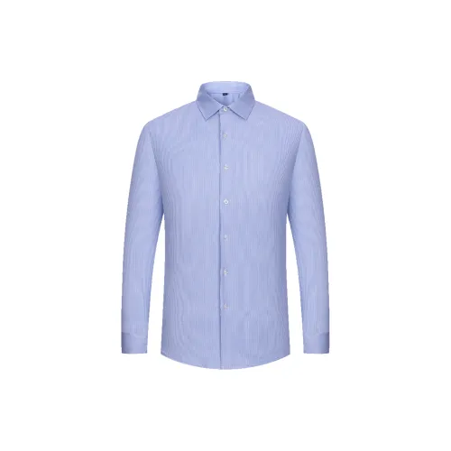 FIRS Shirts Men Blue Thick Vertical Stripes