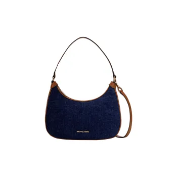 MICHAEL KORS Textile, Artificial Leather Shoulder Bag, Crescent Bag, Handbag Tubas Women's Indigo/Acorn Brown