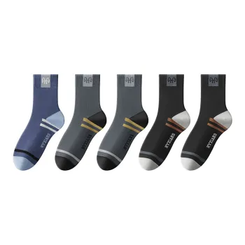 H YXIANG Mid Calf Socks Men's 5 Pack