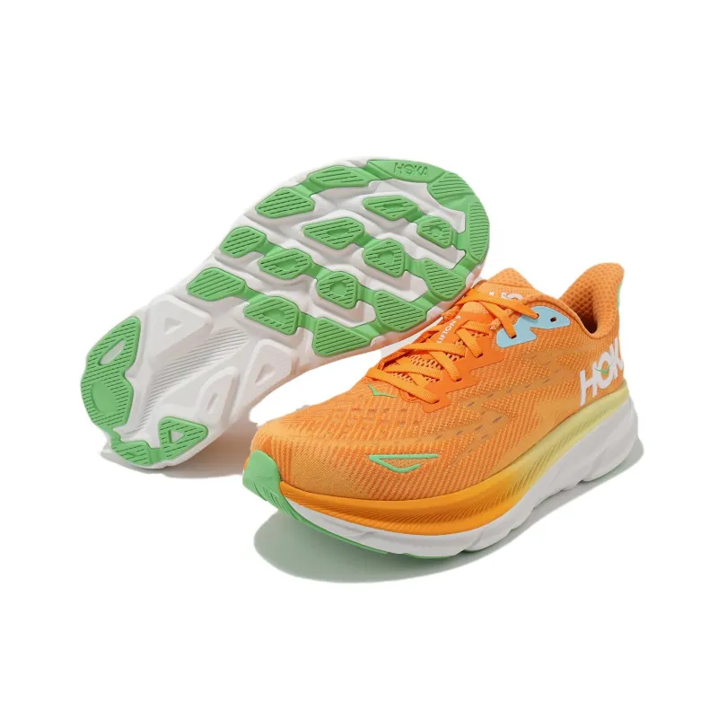 HOKA ONE ONE Clifton 9 Anti Slip Wear Resistant Low Top Casual Running Shoes Men's Yellow-3
