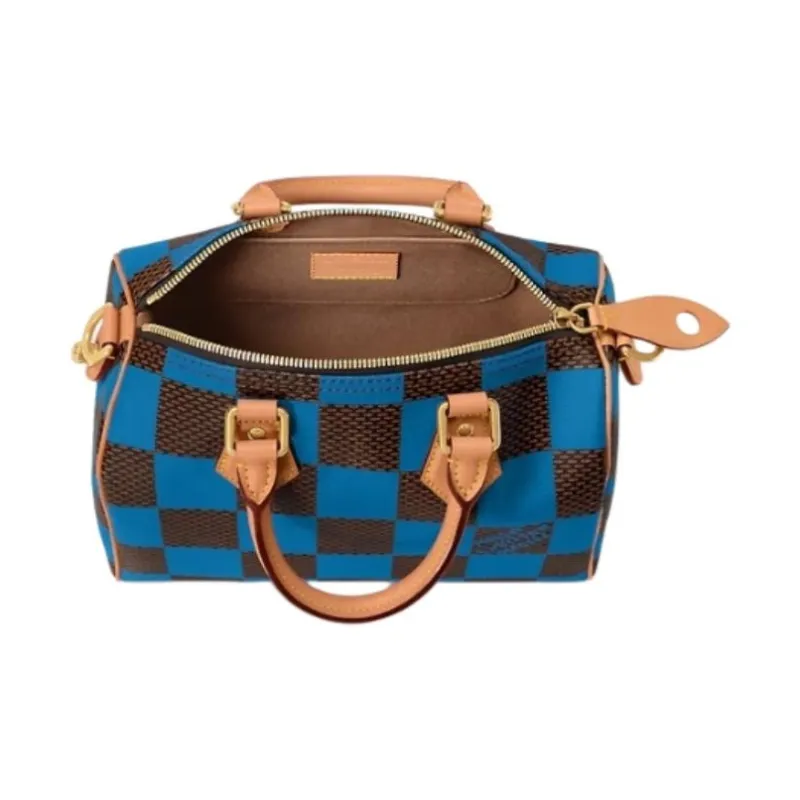 LOUIS VUITTON Speedy 25 Bandoulière Damier Pop Blue-4