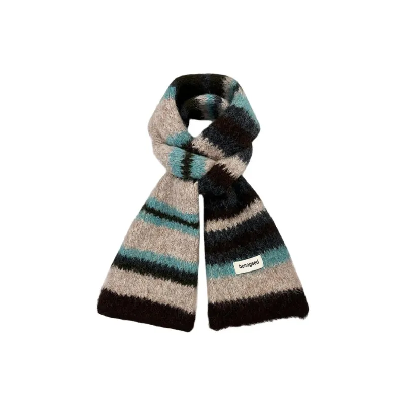 JEANSWEST Wool Blend Knit Scarves Unisex-1