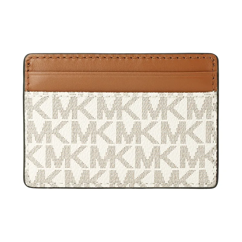 MICHAEL KORS Jet Set Canvas Wallet, Card Holder Women's Vanilla-3