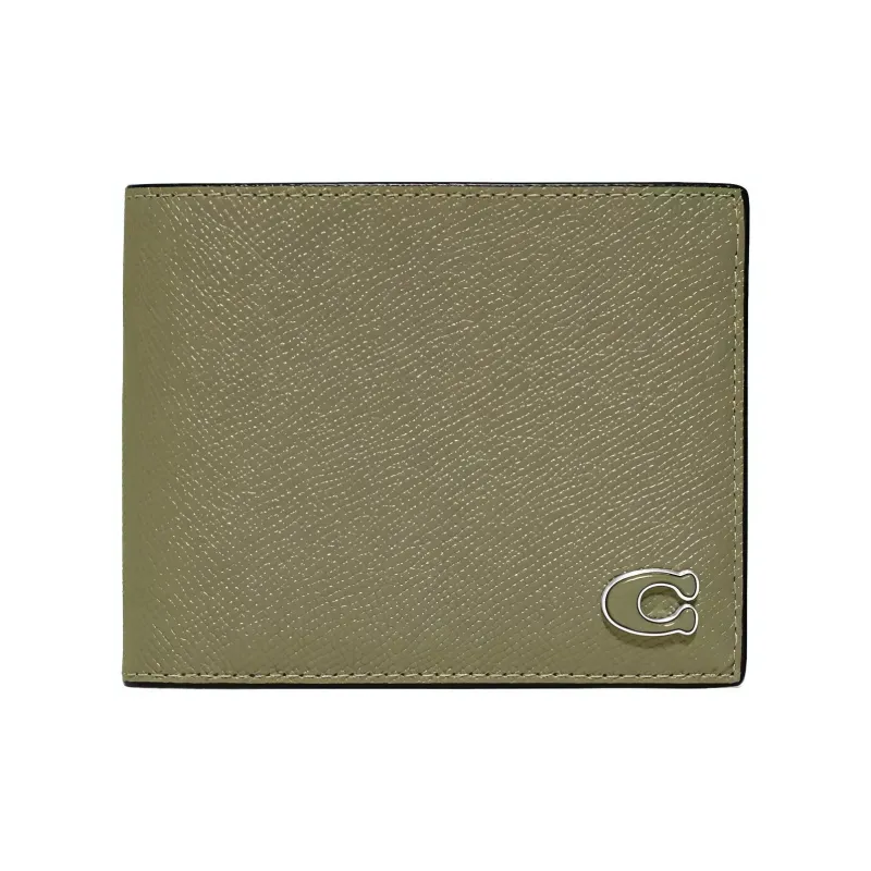 COACH 3 IN 1 Wallet Cow Leather 3 in 1 Card Holder, Wallet Women's Olive Green-0