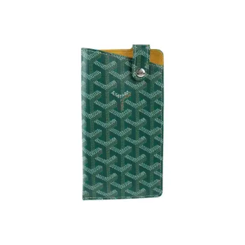 GOYARD Montmartre Canvas With Leather Cell Phone Pouch Large Size Unisex Green