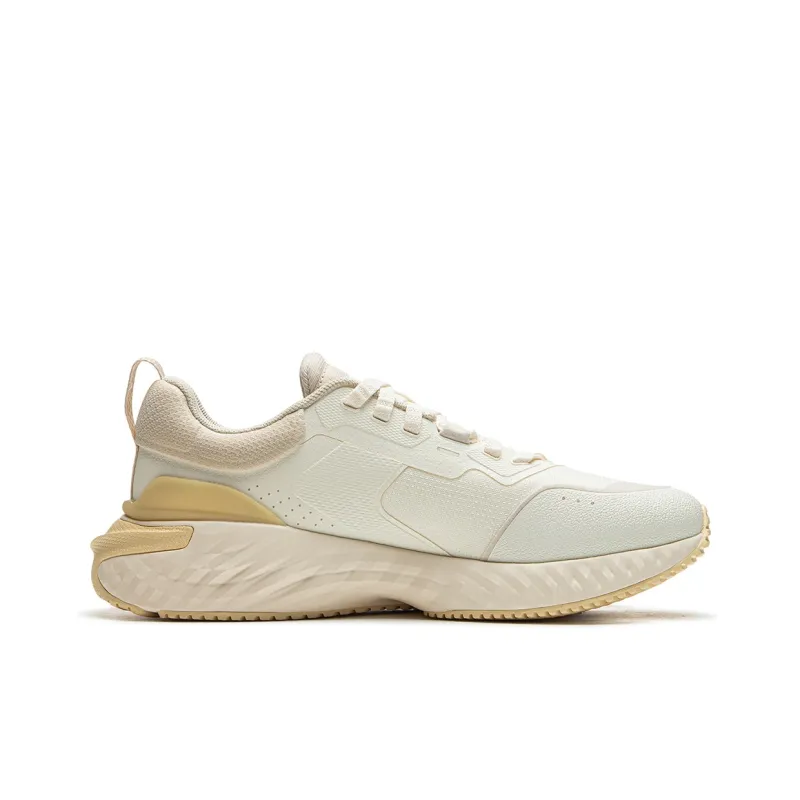 LiNing Cloud Shield Cushioned Slip Resistant Low Top Casual Running Shoes Women's Greige-1
