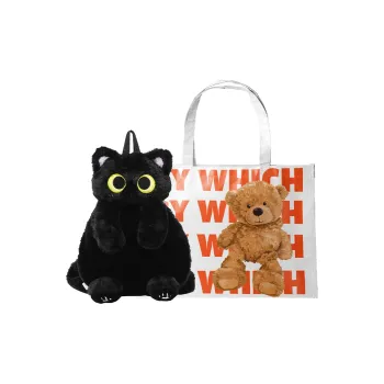 Bywhich Plush Backpack Regular Women's Black/White