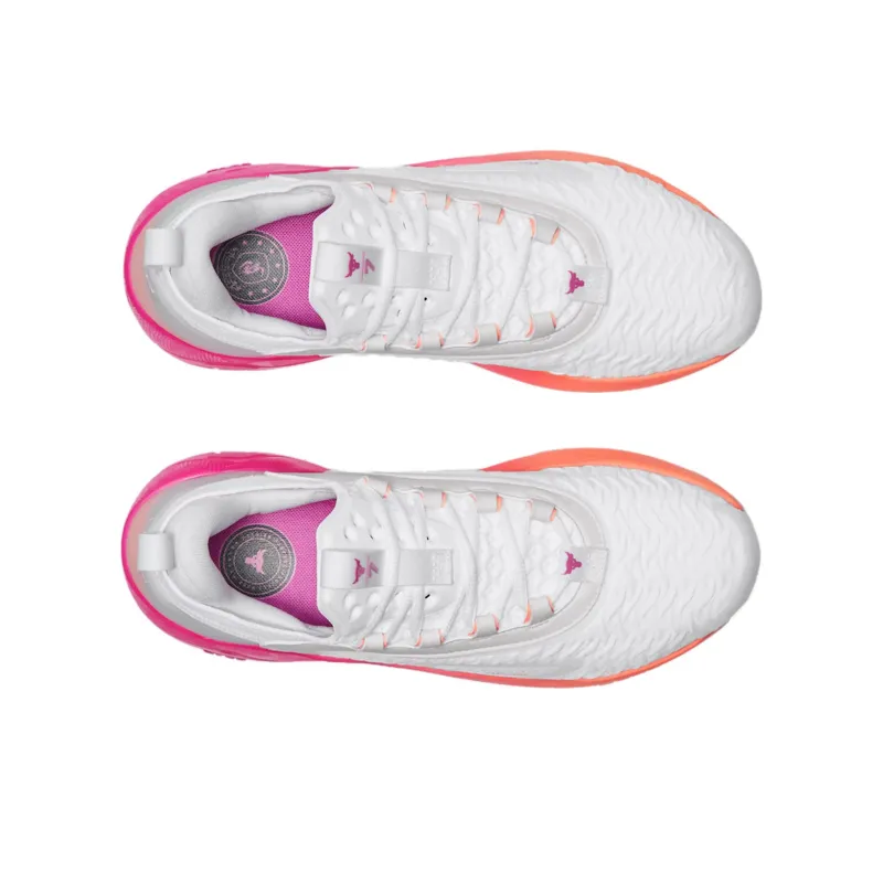 Under Armour Project Slip Resistant And Breathable Low Top Training Shoes Men's White Red-3