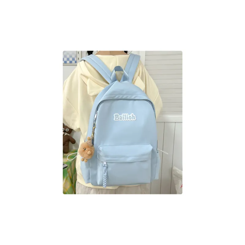 NX DOUGHNUT Composite Cloth Backpack Regular Women's Ecru/Black/Green/Pink/Blue-1