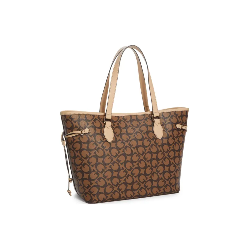 GUESS Artificial Leather Tote Bag, Shopping Bag, Handbag, Shoulder Bag Regular Women's Brown-1