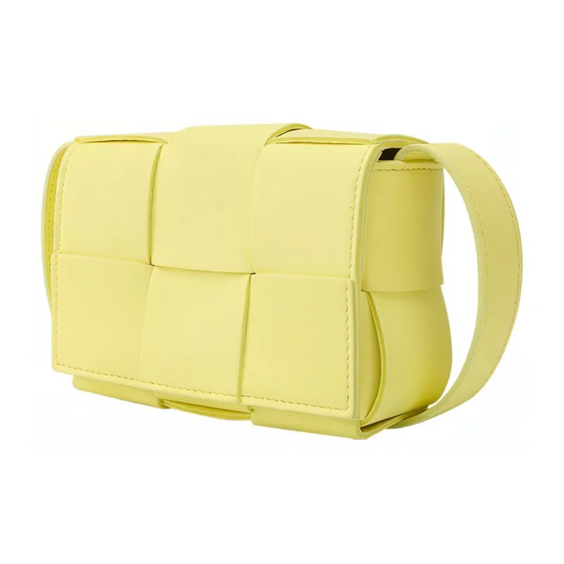 Bottega Veneta CASSETTE Sheepskin Tofu Bag, Pillow Bag, Crossbody Bag, Shoulder Bag Mini Women's Bright Yellow-2