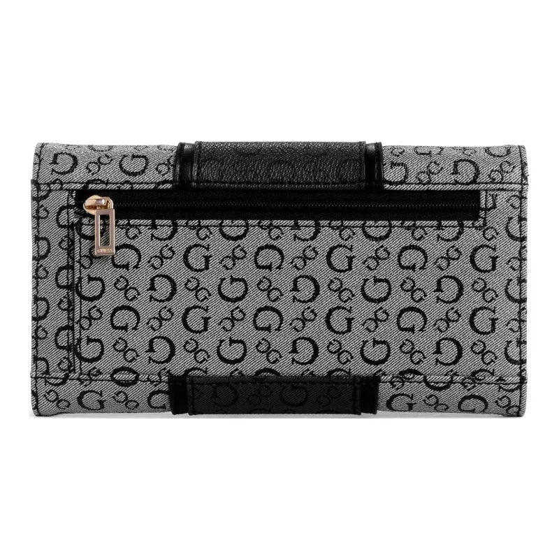 GUESS Coated Canvas Wallet Women's Black Gray Color-1