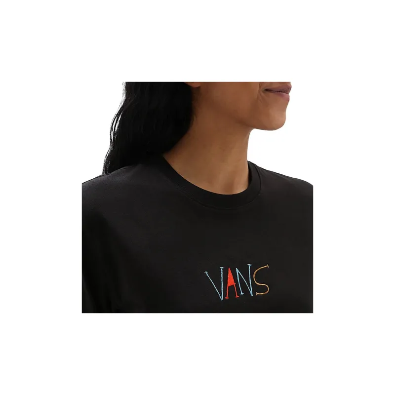 Vans Set in Sleeve T Shirt Women's Black-5