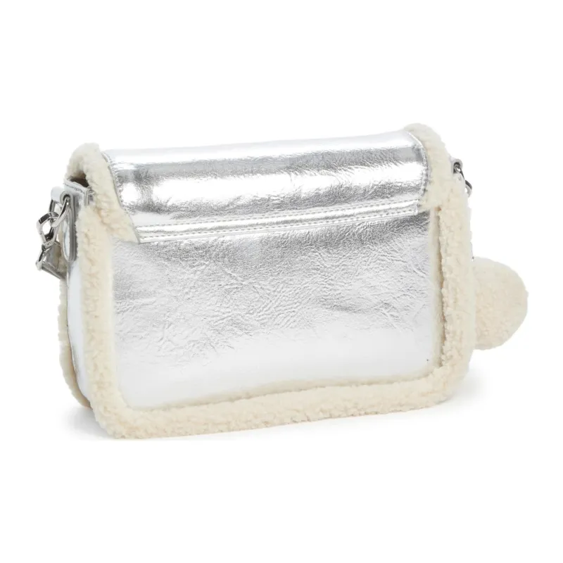 GUESS Artificial Leather Shoulder Bag Crossbody Bag Women's Silver-1
