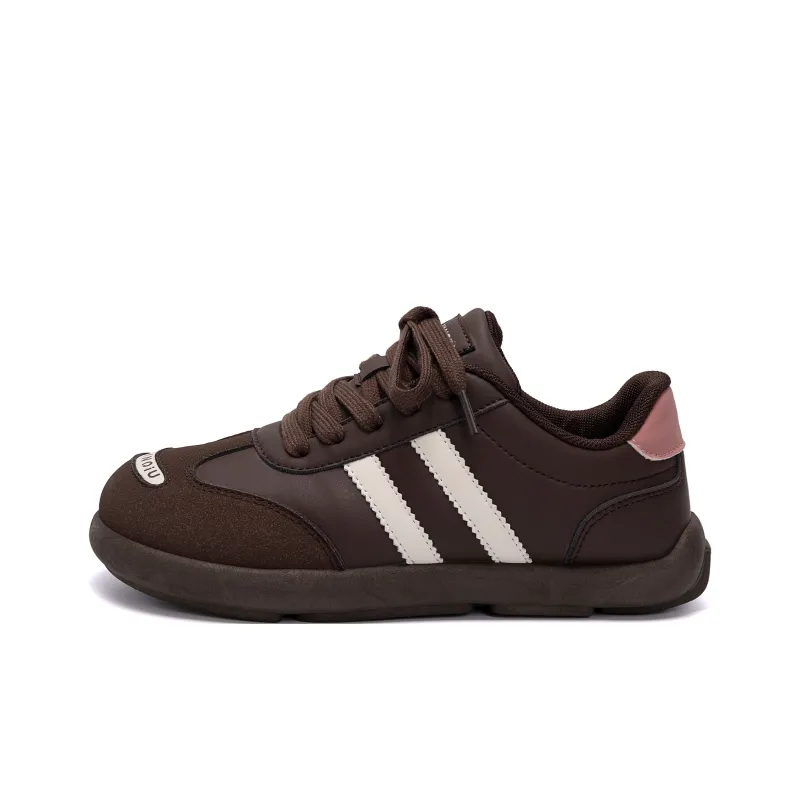 HUANQIU Height Increasing Wear Resistant Low Top Casual Shoes Women's Brown-0