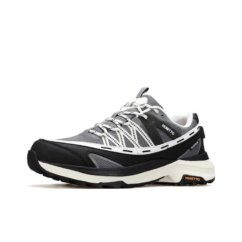 HUMTTO Cushioning Support Low Top Trekking Shoes Men's White Gray Black-1