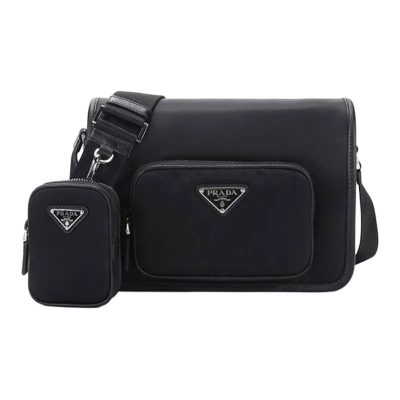 PRADA Recycled Nylon Bag Strap Crossbody Bag Shoulder Bag Regular Men's Black-0