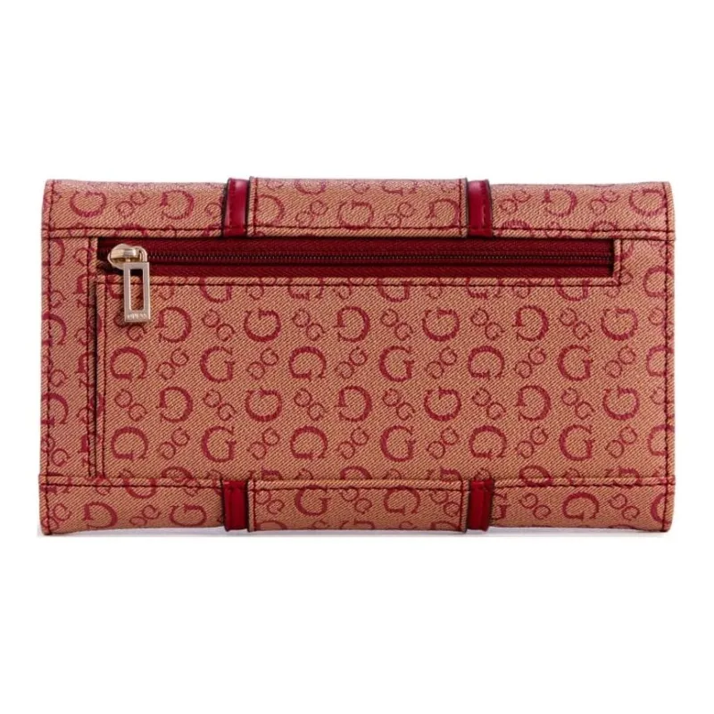 GUESS Coated Canvas Wallet Women's Red-1