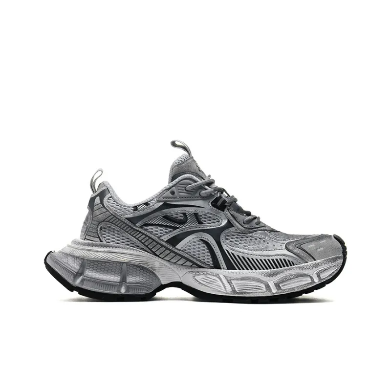 BASLS Paris Style Distressed Shoes Slip Resistant Abrasion Resistant Breathable Low Top Chunky Sneakers Unisex-30
