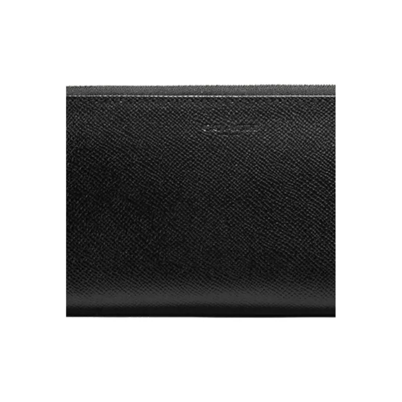 COACH Accordion Wallet Leather Trunk Bag Clutch Wallet Men's Black-4
