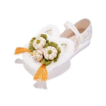Dance Embroidery Casual Single Shoes Women's Yuming Single White