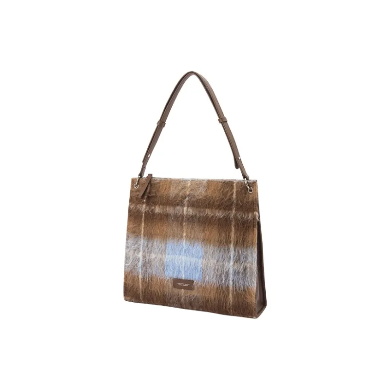 SEM/R Fabric Totes Handbag Shoulder Bag Regular Women's Green Coffee Tone/Blue Coffee Tone-3